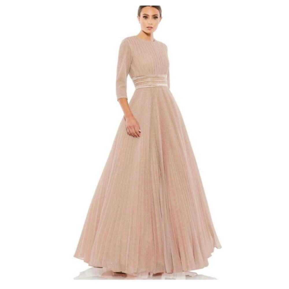 Mac Duggal Blush Pink Maxi Gown with Waistband